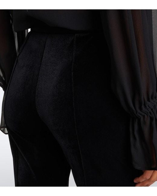 Elie Saab Black Velvet Flared Pants