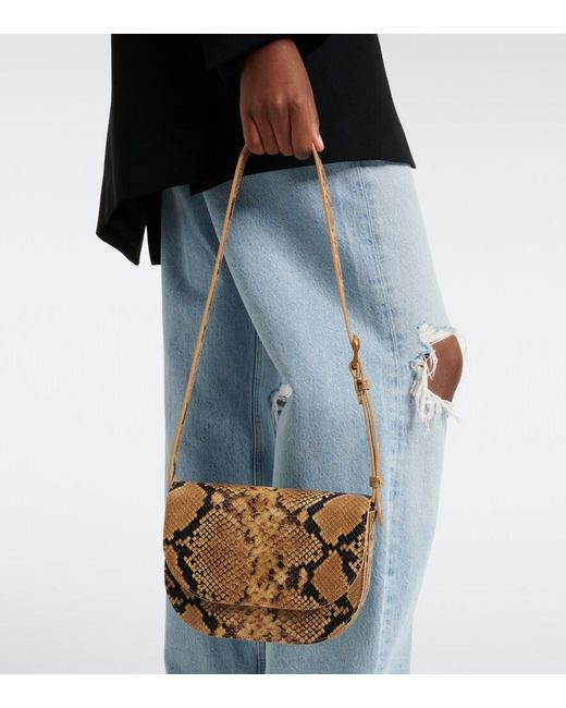 Nili Lotan White Francoise Snake-Effect Leather Crossbody Bag