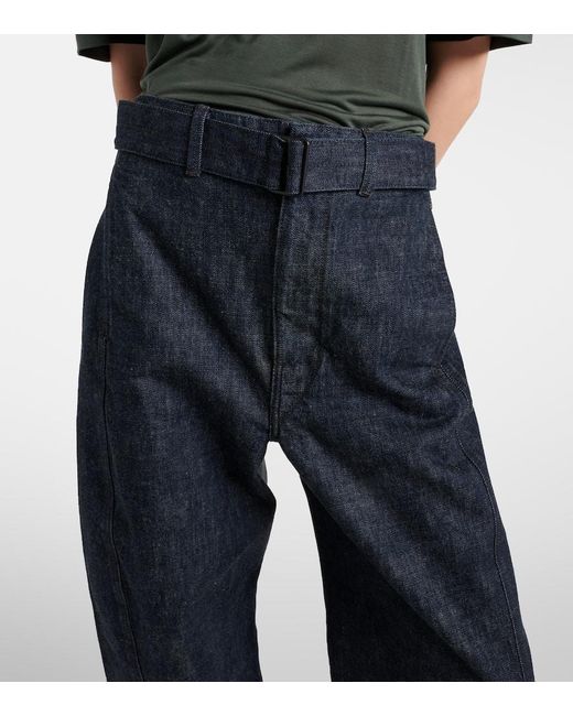 Lemaire Blue High-Rise Barrel Jeans