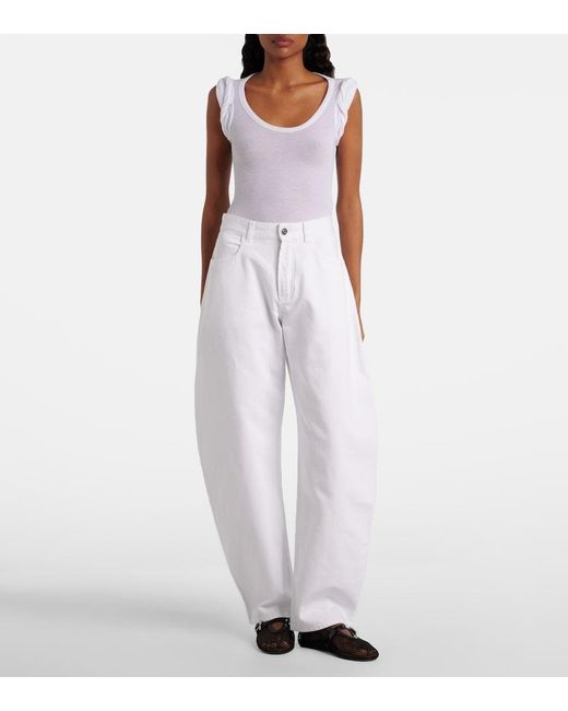 Alaïa White Ribbed-Knit Bodysuit