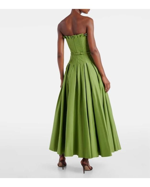 Oscar de la Renta Green Robe Aus Baumwolle