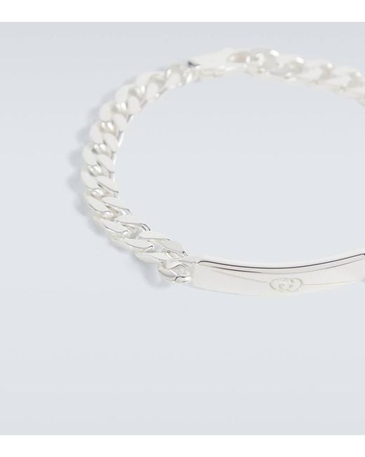 Bracciale tag in sterling di Gucci in Metallic da Uomo