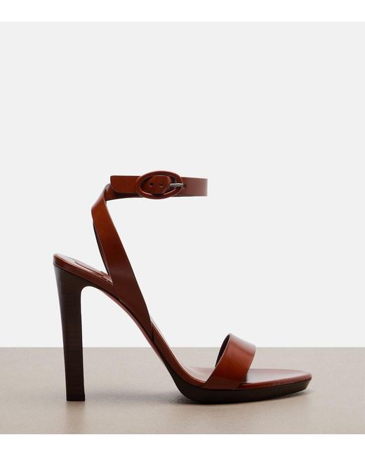 Christian Louboutin Brown Fanny Leather Slingback Sandals