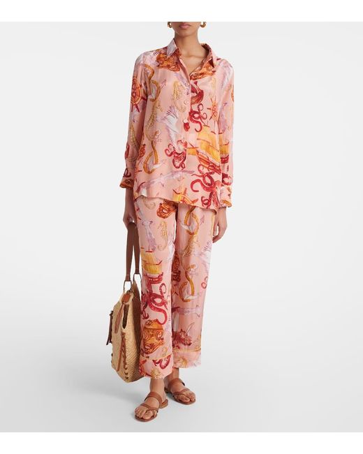 Farm Rio Pink Nautical Wonder Printed Shirt