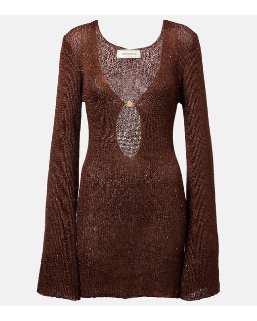 Bananhot Brown Rey Sequined Minidress