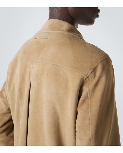 Zegna Brown Suede Jacket for men
