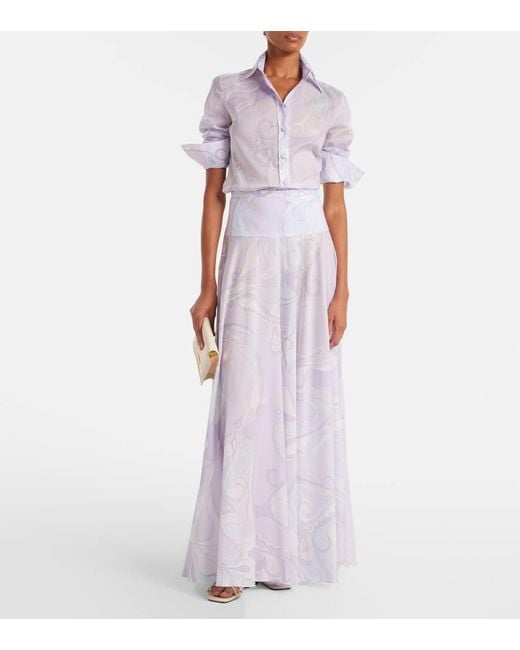Gonna Lunga Orchidee di Emilio Pucci in Purple