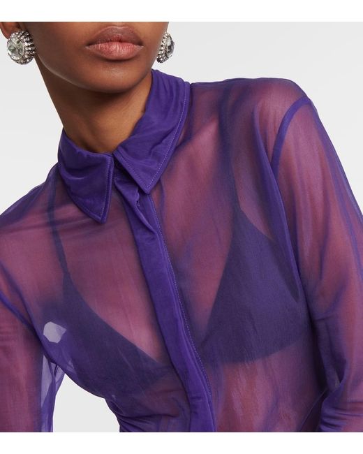 Camisa Elton de malla The Attico de color Purple