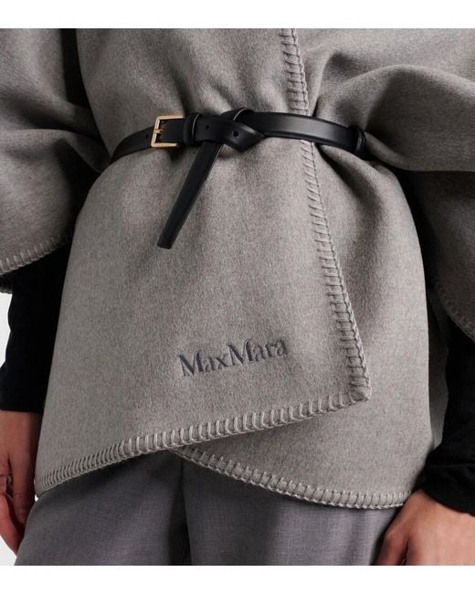 Max Mara Gray Virgin Wool Cape