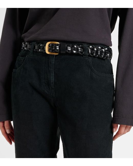 The Row Black Cord Woven Leather Belt