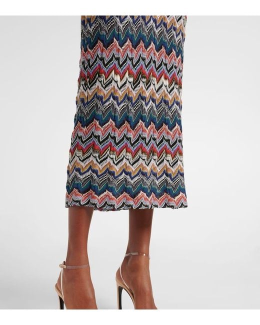 Abito Midi Con Lame A Zig-Zag di Missoni in Multicolor