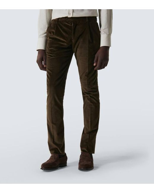 Lardini Brown Corduroy Slim Pants for men