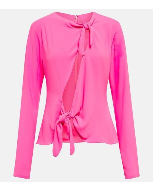 The Attico Pink Self-Tie Cutout Top