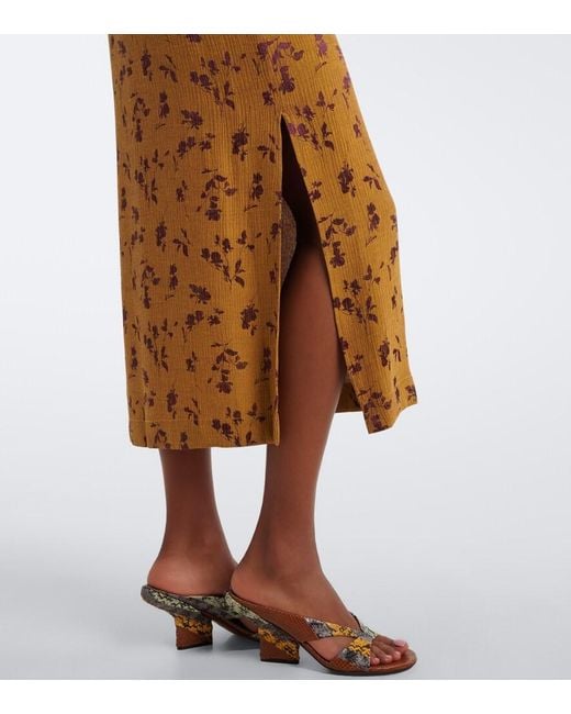 Dries Van Noten Metallic Floral Jacquard Satin Slip Dress