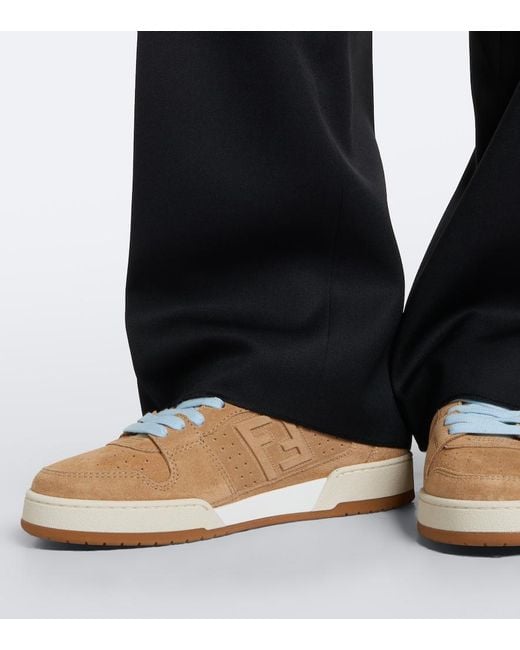Fendi Metallic Match Suede Sneakers