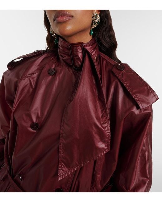 Saint Laurent Red Technical Trench Coat