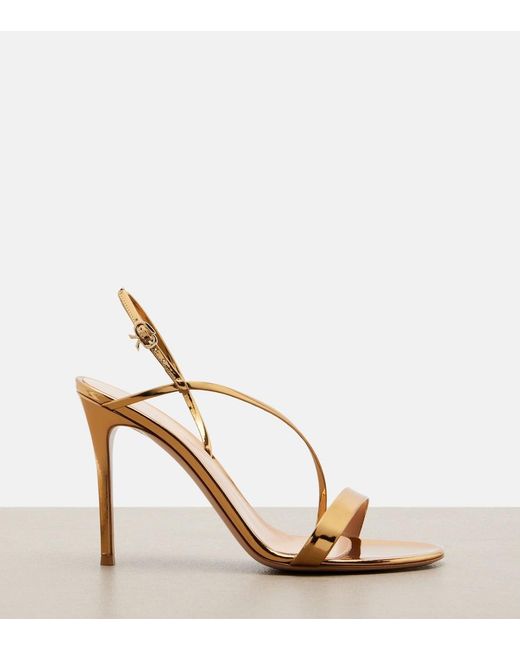 Gianvito Rossi Metallic Leather Slingback Sandals