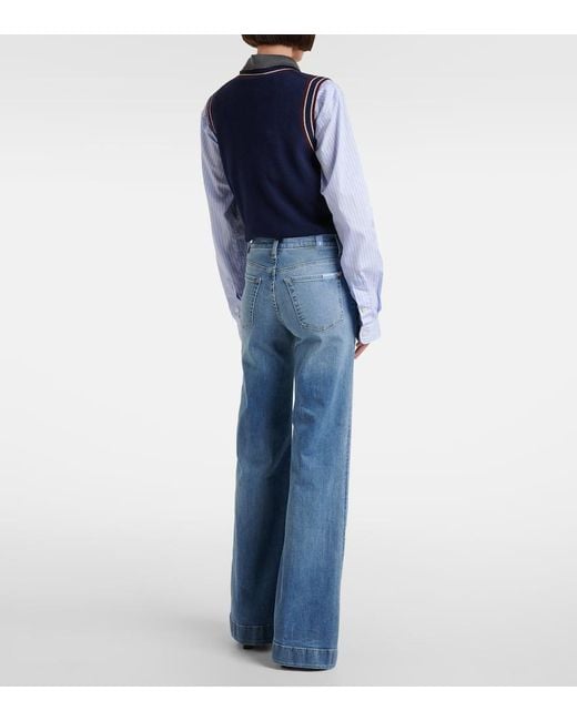 7 For All Mankind Blue Modern Dojo Wide-Leg Jeans