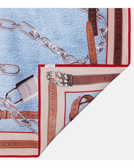 Acne Blue Silk Scarf