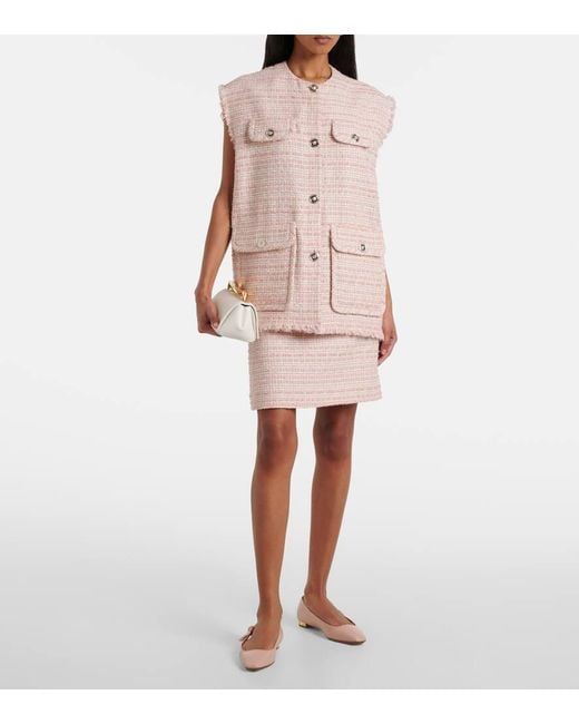 Aquazzura Pink Very Bow Tie Leather Ballet Flats