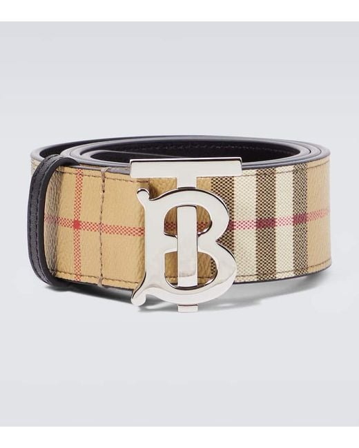 Burberry Metallic Tb Monogram Reversible Belt for men