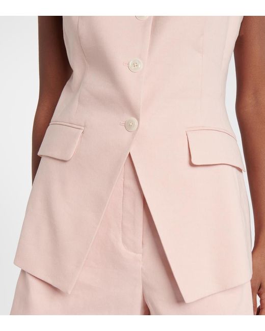 Veronica Beard Pink Lois Linen-Blend Vest