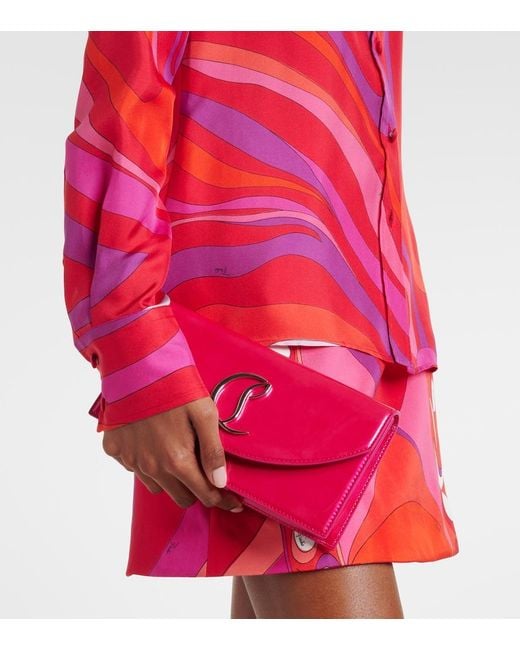 Christian Louboutin Pink Loubi54 Patent Leather Clutch