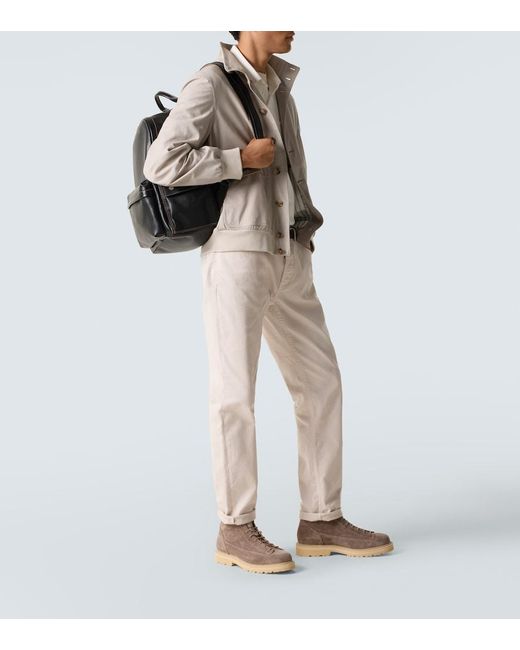 Brunello Cucinelli Black Leather Backpack for men