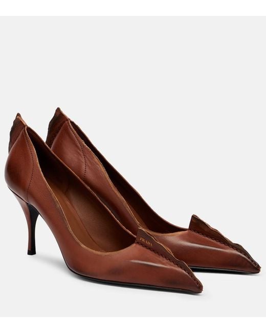 Prada Brown Leather Pumps