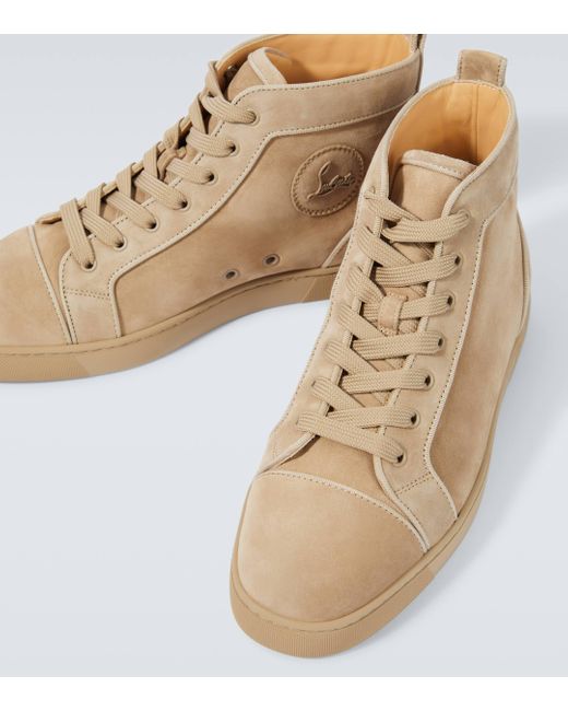 Christian Louboutin Natural Louis Suede High-top Sneakers for men