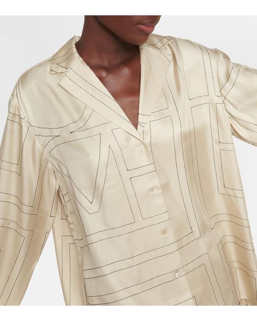 Totême Natural Monogram Silk Shirt