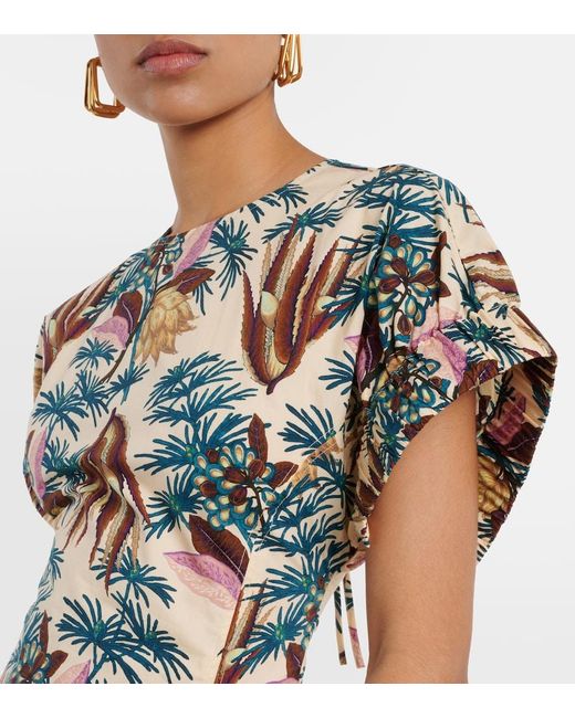 Ulla Johnson Green Devon Cotton Poplin Midi Dress