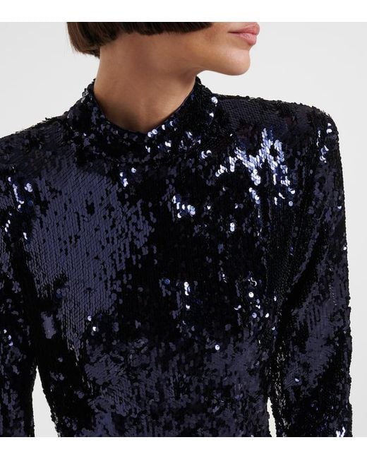 ROTATE BIRGER CHRISTENSEN Blue Sequined Gown