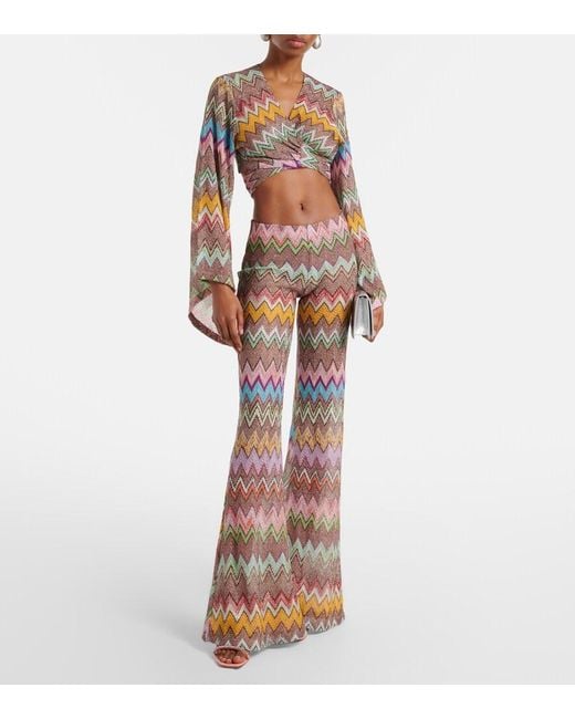 Missoni Multicolor Zigzag Lame Crop Top