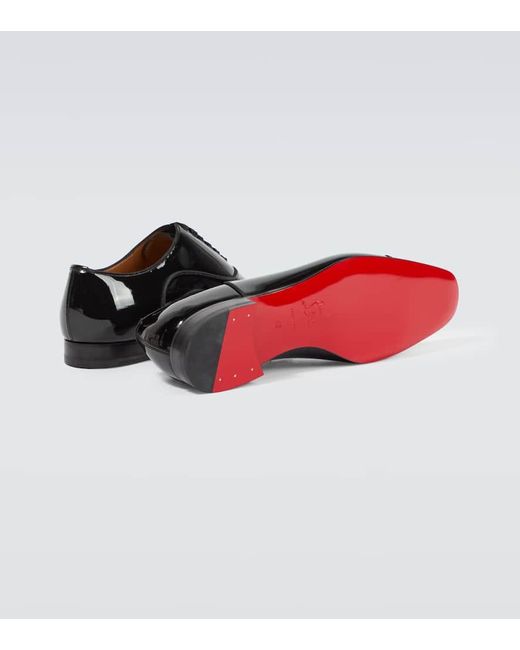 Christian Louboutin Black Greggo Patent Leather Oxford Shoes for men