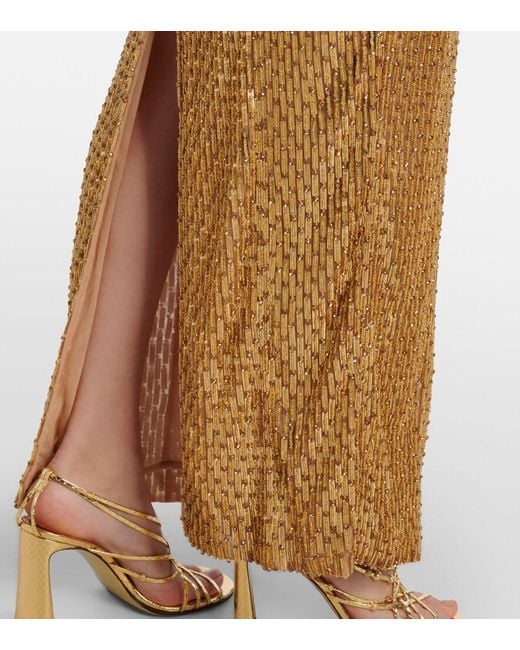 Rachel Gilbert Natural Rosalie Embellished Bustier Gown
