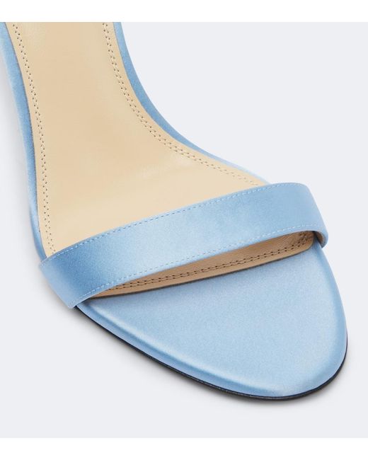 Mach & Mach Blue Le Cadeau Bow-Detail Satin Sandals