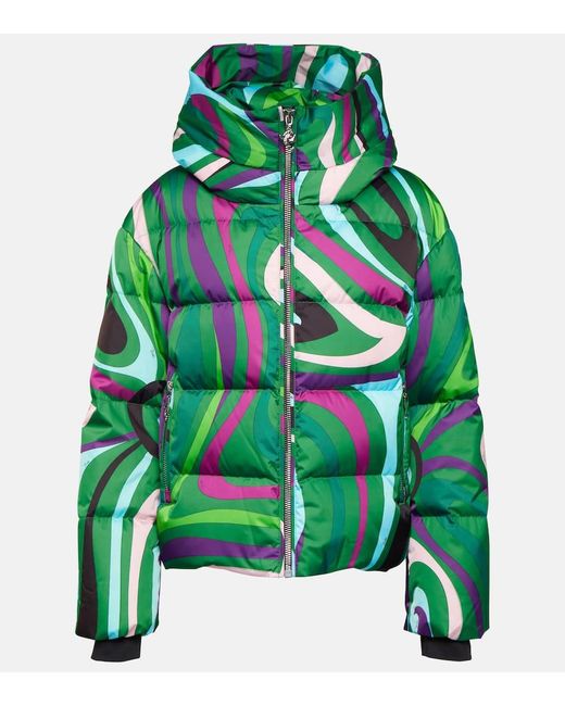 Emilio Pucci Green X Fusalp Printed Ski Down Jacket