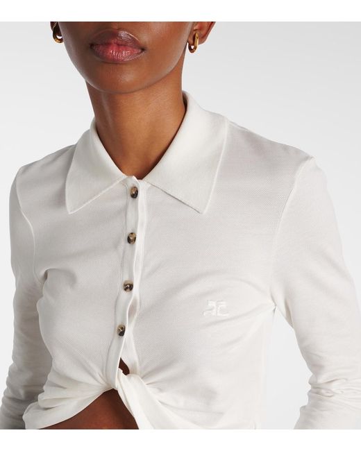Courreges White Cropped Cotton Shirt
