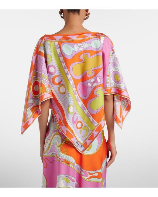Emilio Pucci Pink Soleil Silk Twill Top