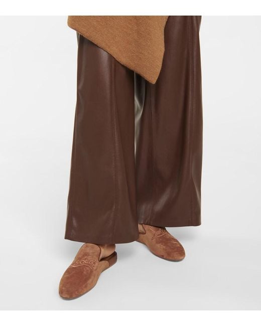 Christian Louboutin Brown Coolito Donna Suede Slippers