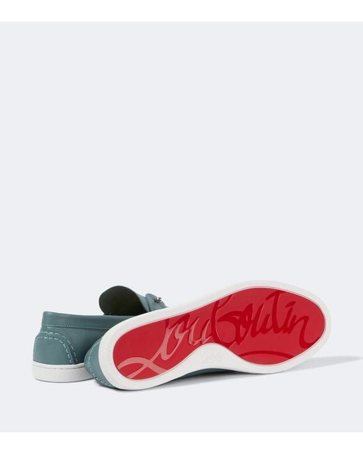 Christian Louboutin Blue Chambeliboat Leather Shoes for men