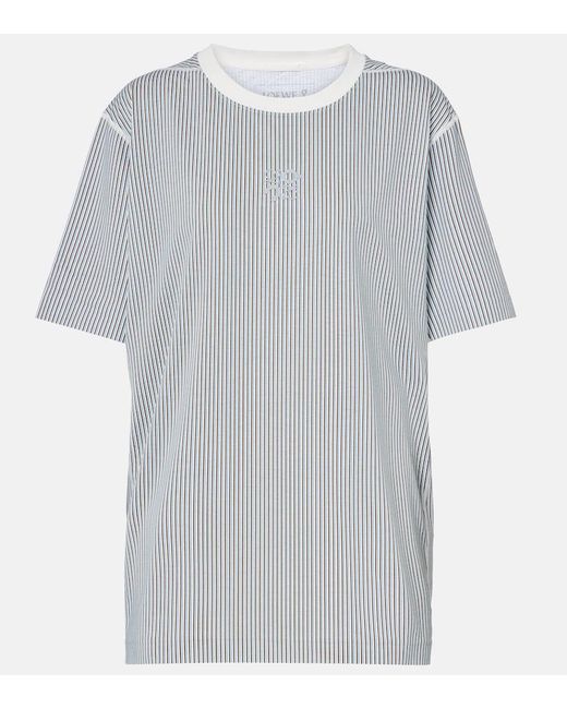 Loewe Gray X On Embroidered Striped T-Shirt