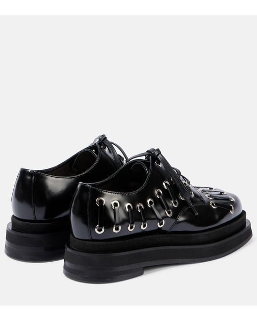 Simone Rocha Black 50 Lace-Up Flatform Derby Shoes