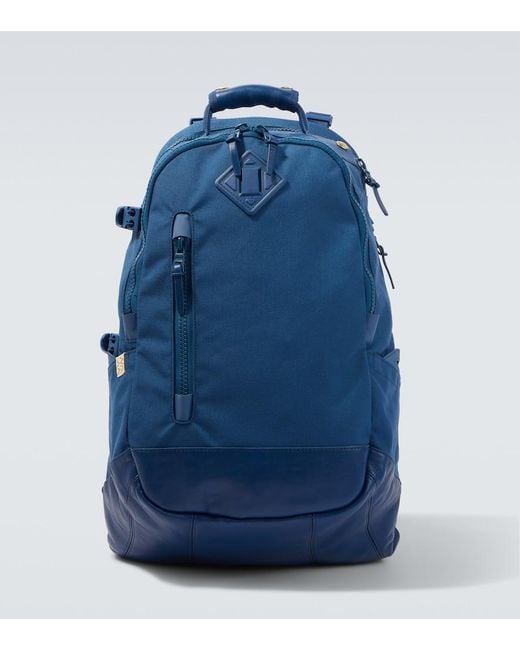 Visvim Blue Cordura 20L Leather-Trimmed Backpack for men
