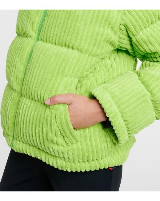Perfect Moment Green Corduroy Down Ski Jacket