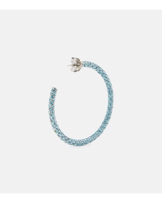 AMINA MUADDI Blue Cameron Crystal-embellished Earrings