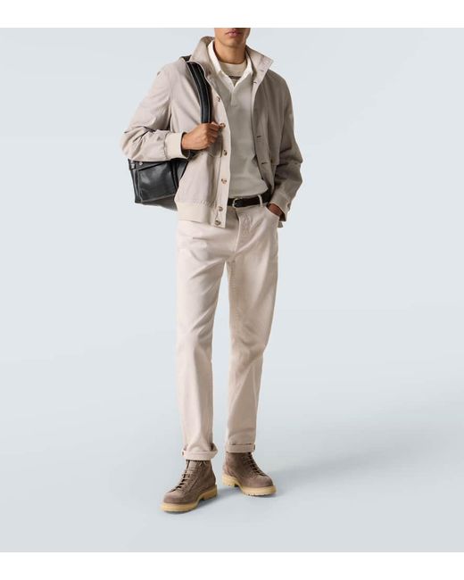 Brunello Cucinelli Polohemd Aus Baumwolle in White für Herren