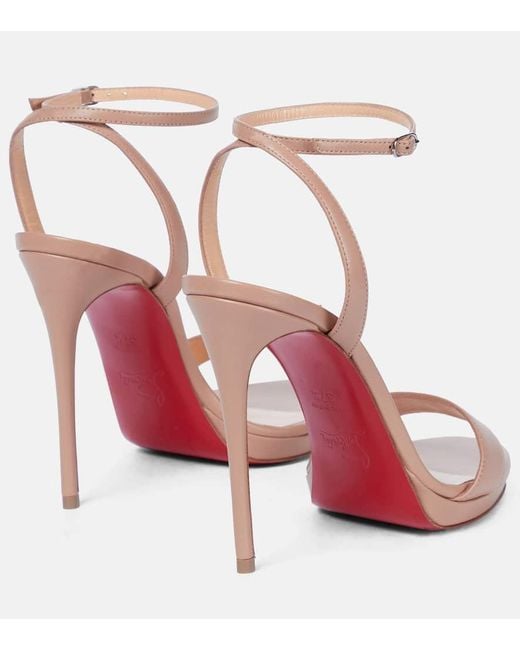 Christian Louboutin Pink Sandalen Loubi Queen 120 aus Leder