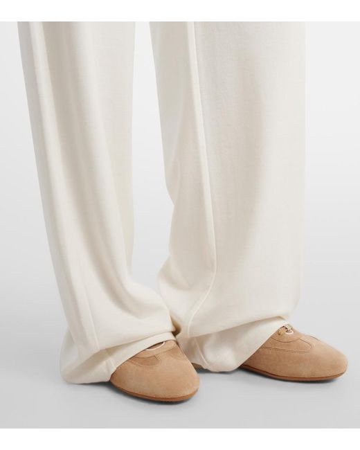 Max Mara White Cotton And Silk-Blend Sweatpants